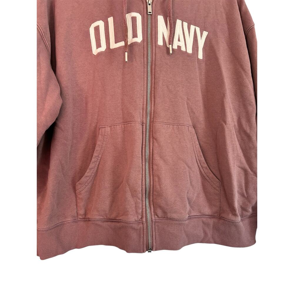 Old Navy Full Zip Spell Out Hoodie Sweatshirt Abalone Pink, Size Medium - Picture 7 of 7